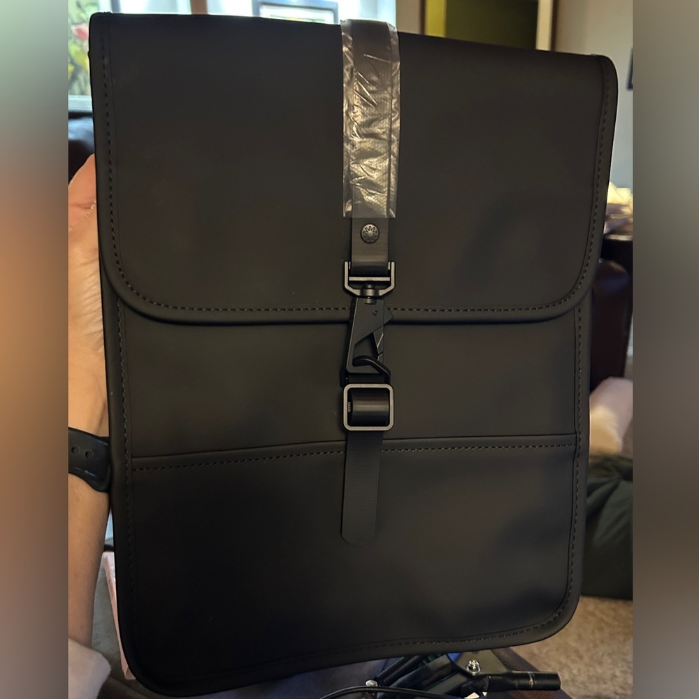 RAINS Backpack Micro Black Waterproof Unisex Fits 11" Laptop Water Resistant NEW - Picture 1 of 5